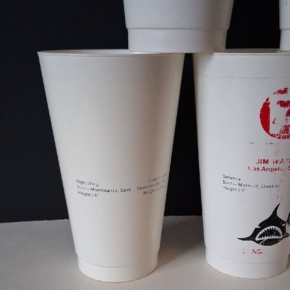 Vintage WHA Illustrated White and Orange Cups Set - Picture 12 of 16